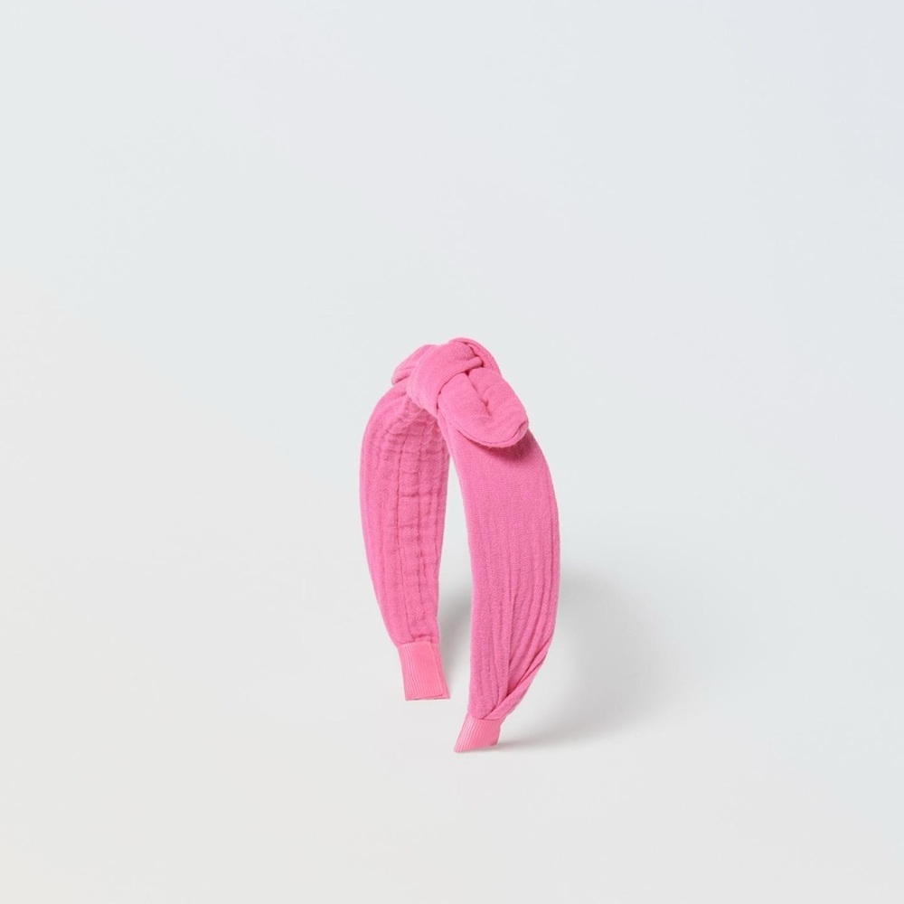 Zara Pink Bow Headband Knotted Fabric Hair Accessory